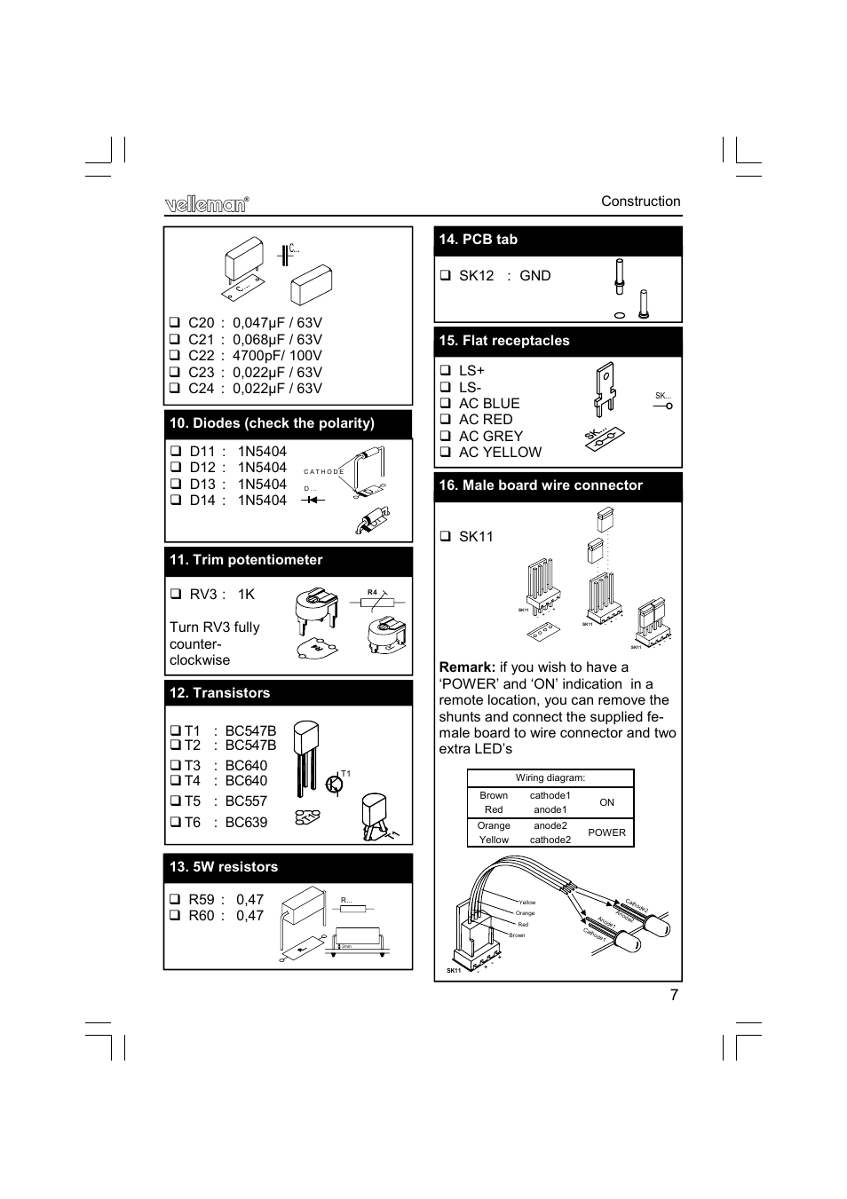 T5 : bc557 | Velleman К8077 User Manual | Page 7 / 32