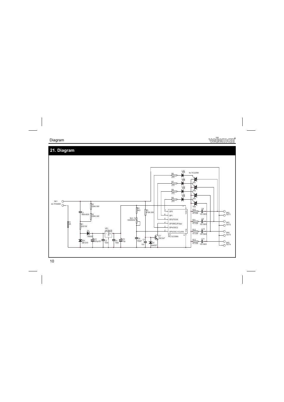 Diagram, 10 diagram | Velleman projects K8032 Assembly instructions User Manual | Page 10 / 12