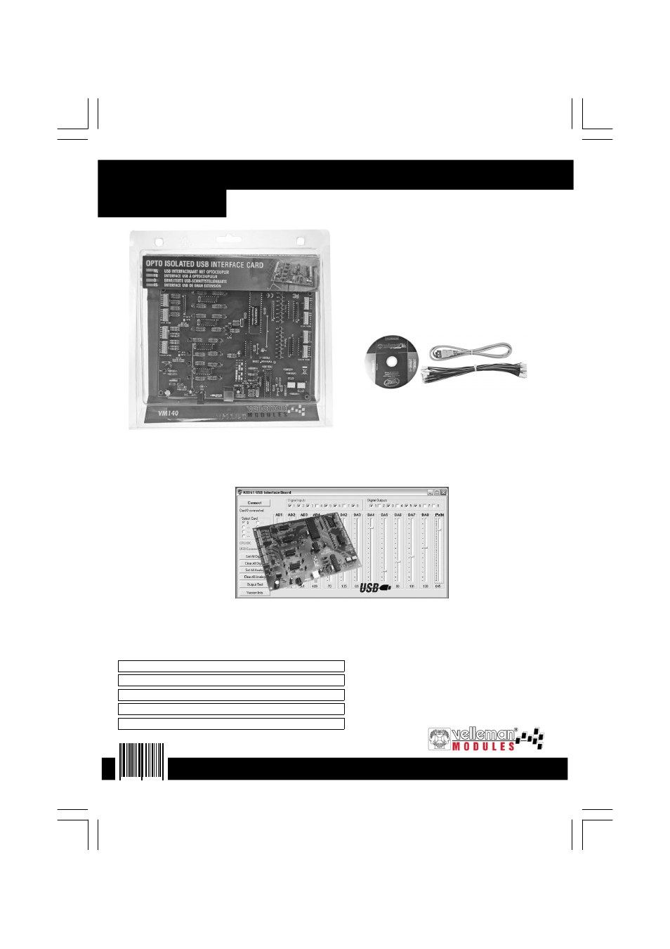 Vm140, Extended usb interface board | Velleman VM140 User Manual | Page 40 / 40