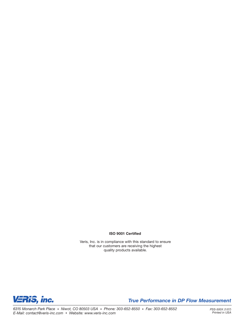 True performance in dp flow measurement | Veris Extended Range V500_V510 Spec Sheet User Manual | Page 4 / 4