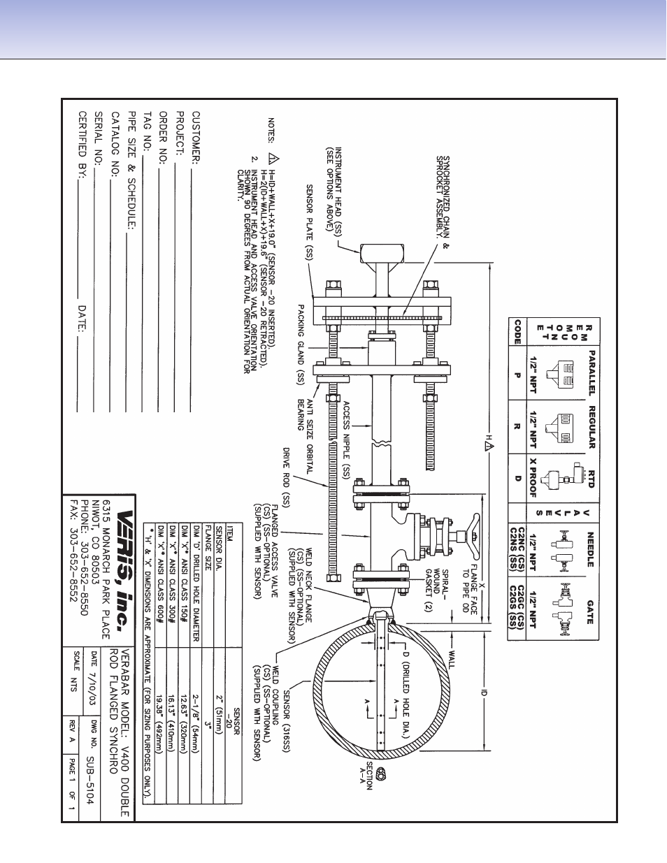 Veris Extended Range V400D Spec Sheet User Manual | Page 3 / 4