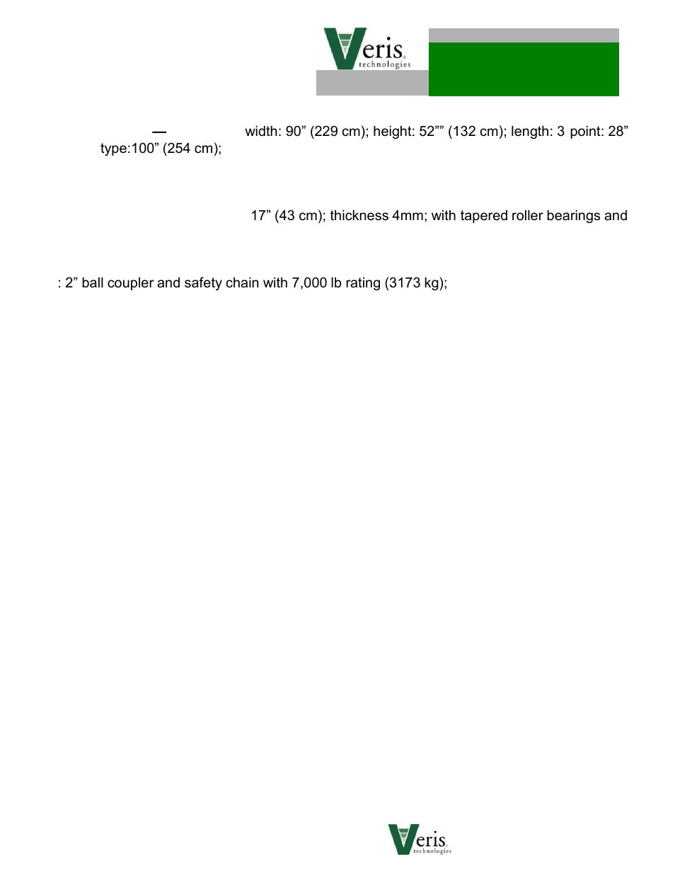 3150-c soil ec mapping system | Veris Technologies 3150-C Soil EC Mapping System - Product Bulletin User Manual | Page 2 / 2