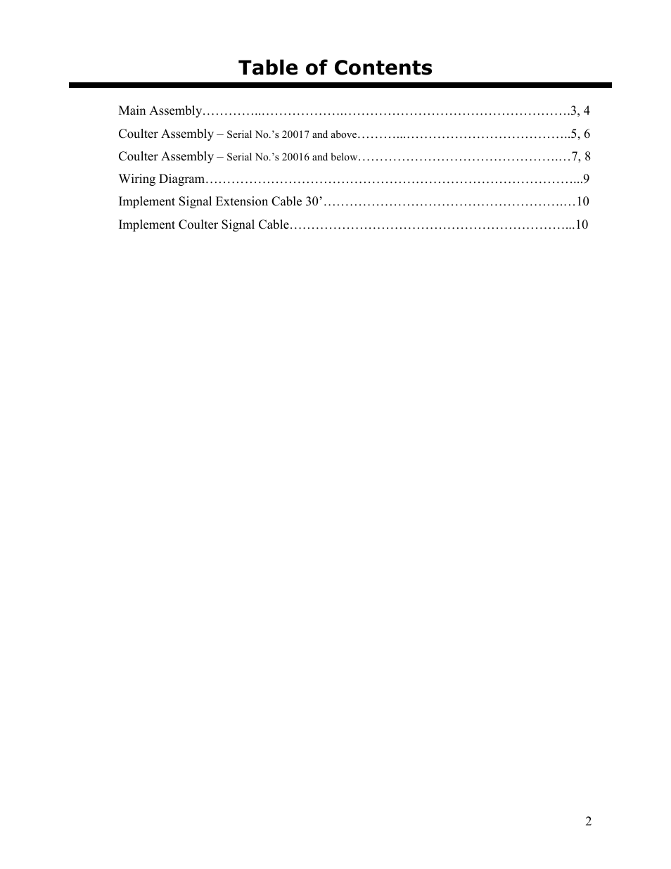 Veris Technologies 2000XA - Parts Manual User Manual | Page 2 / 10