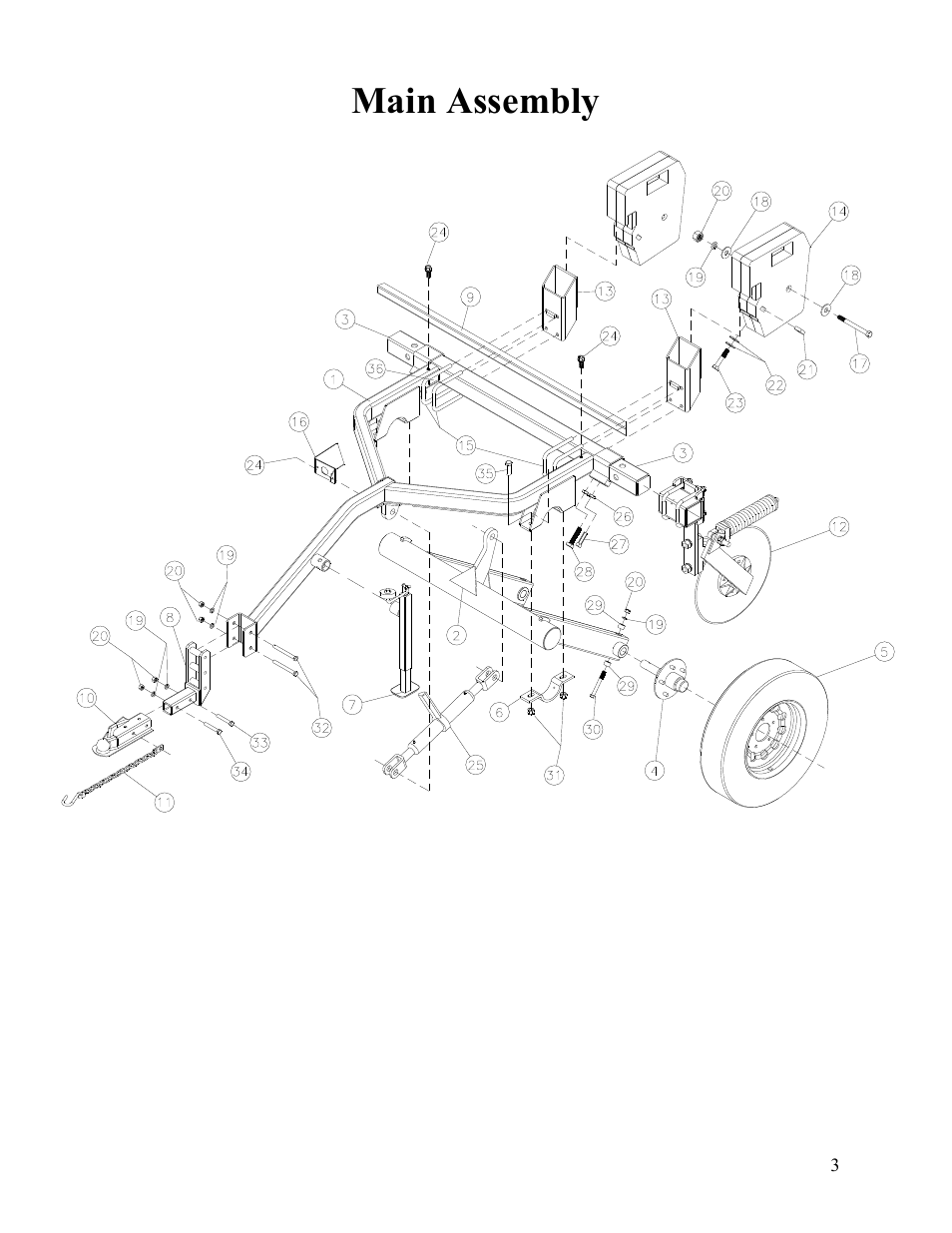 Main assembly | Veris Technologies 2000XA - Parts Manual User Manual | Page 3 / 10