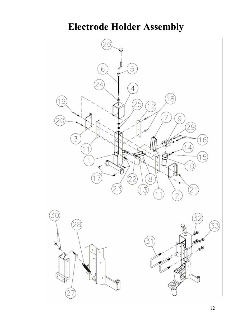 Electrode holder assembly | Veris Technologies MSP - Parts Manual User Manual | Page 12 / 27