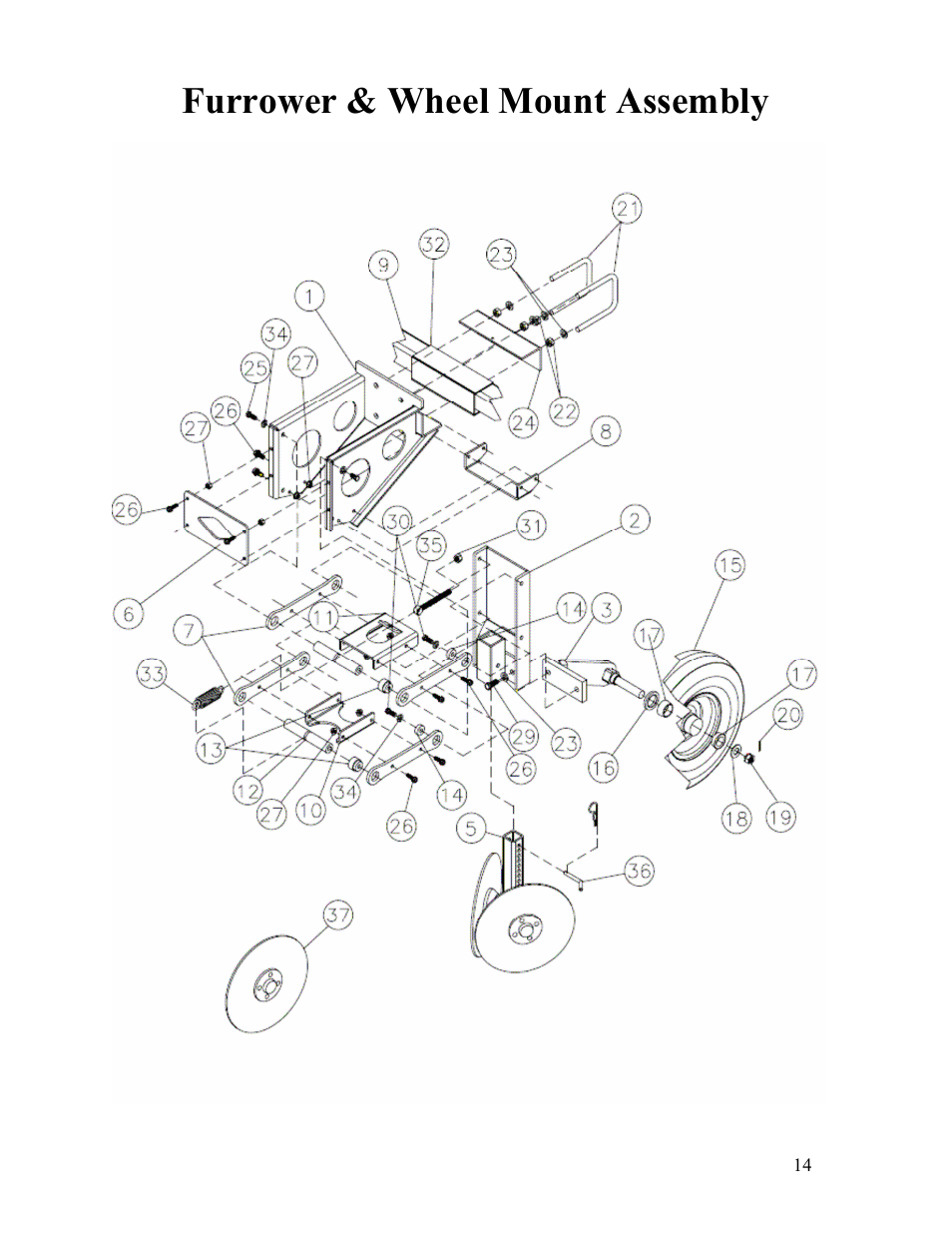 Furrower & wheel mount assembly | Veris Technologies MSP - Parts Manual User Manual | Page 14 / 27