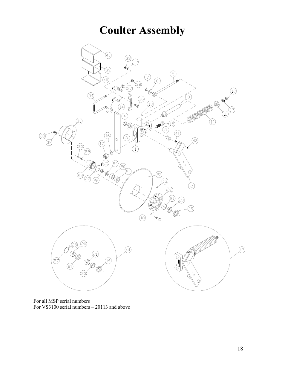 Coulter assembly | Veris Technologies MSP - Parts Manual User Manual | Page 18 / 27