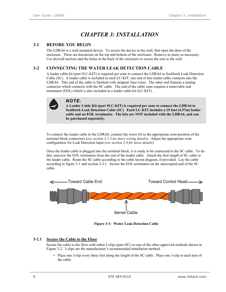 Chapter 3: installation | Veris Industries LDRA6 USER GUIDE User Manual | Page 15 / 30