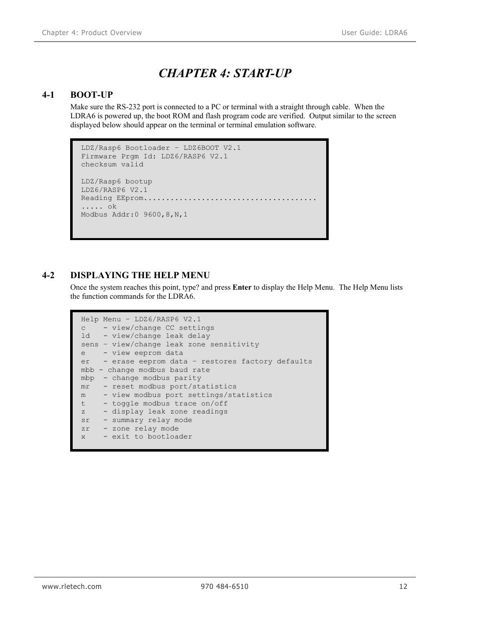 Chapter 4: start-up | Veris Industries LDRA6 USER GUIDE User Manual | Page 18 / 30