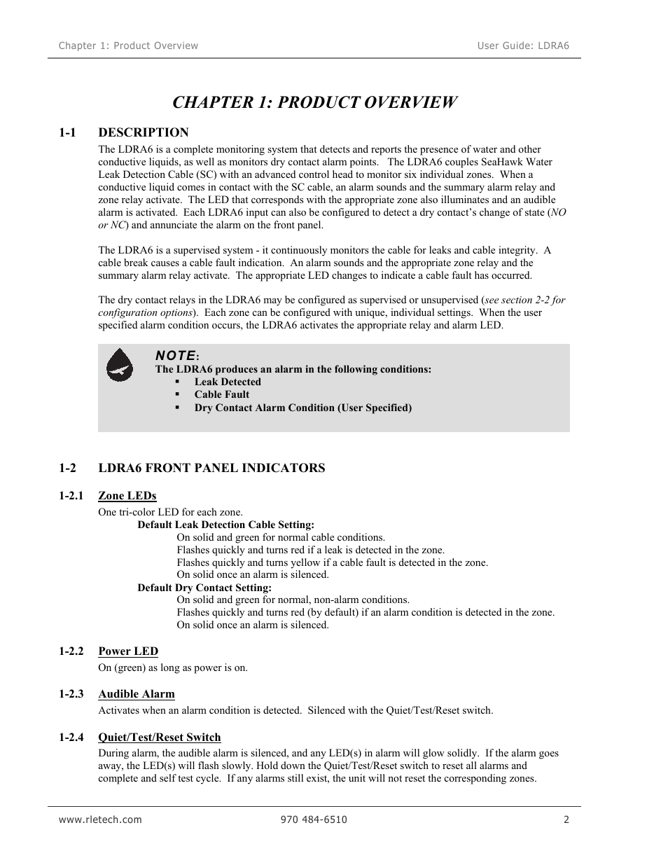 Chapter 1: product overview | Veris Industries LDRA6 USER GUIDE User Manual | Page 8 / 30