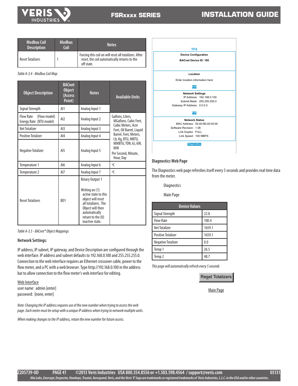Installation guide | Veris Industries FSRxxxx SERIES Install User Manual | Page 41 / 59