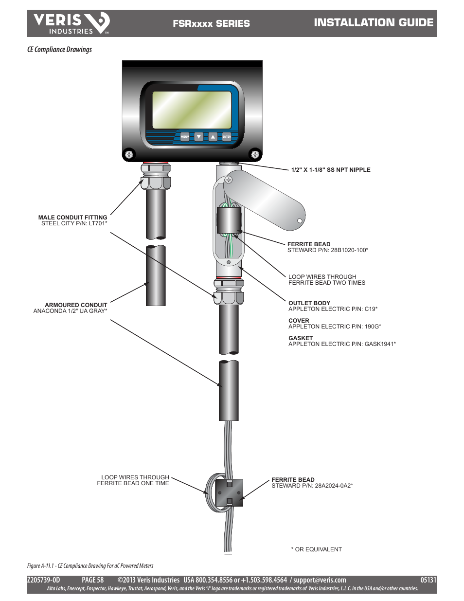 Installation guide, Ce compliance drawings | Veris Industries FSRxxxx SERIES Install User Manual | Page 58 / 59
