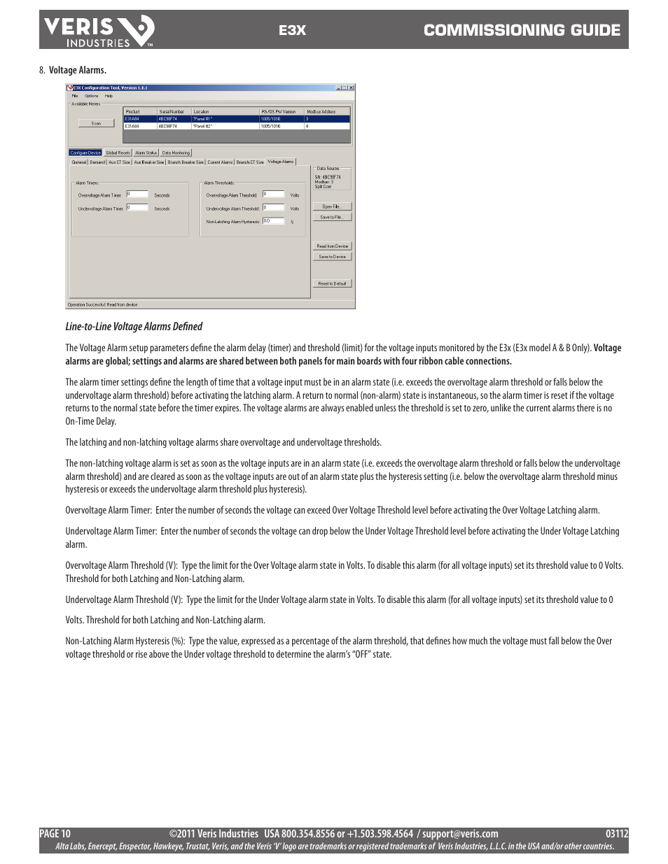 Commissioning guide | Veris Industries E3X Commissioning Guide User Manual | Page 10 / 18