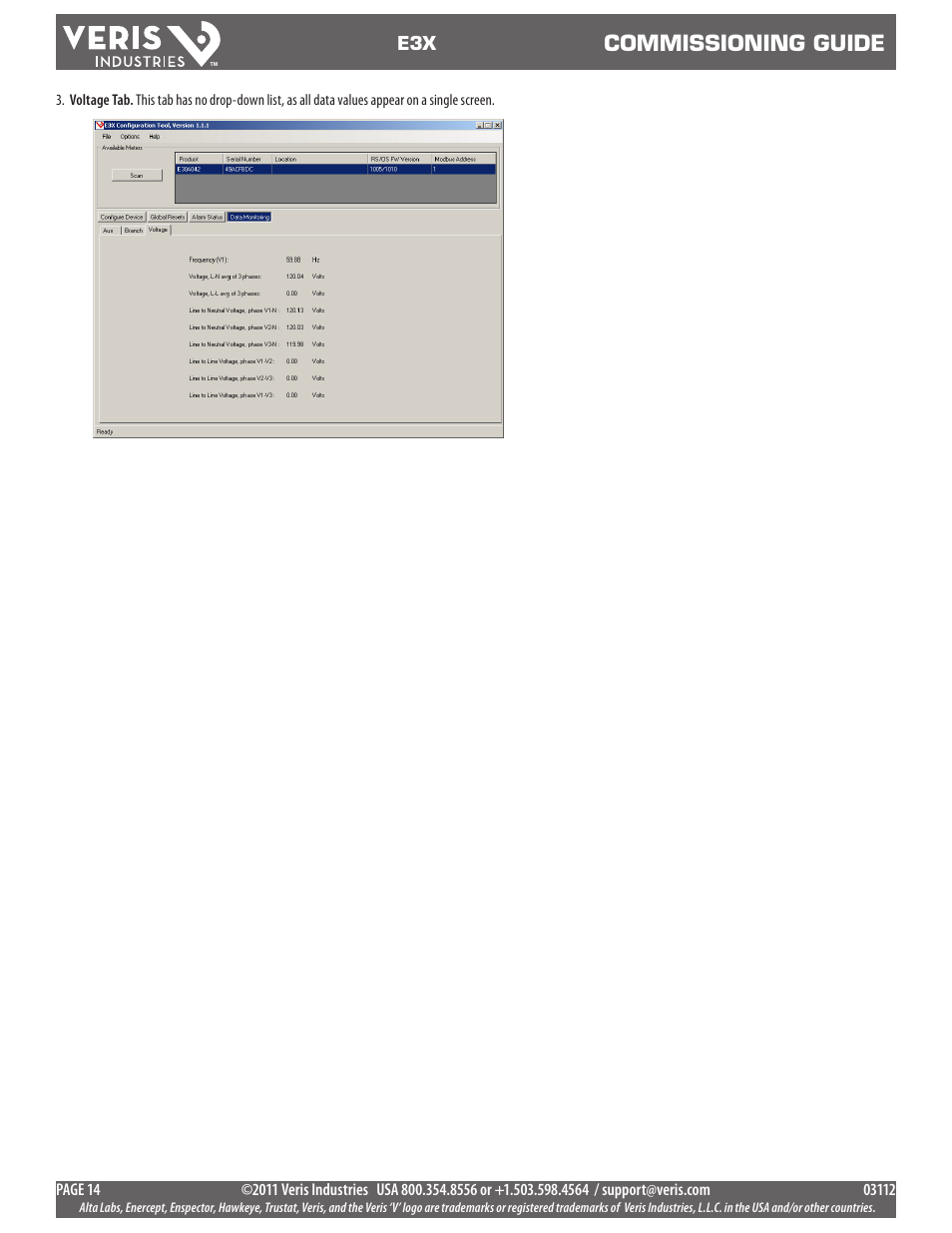 Commissioning guide | Veris Industries E3X Commissioning Guide User Manual | Page 14 / 18