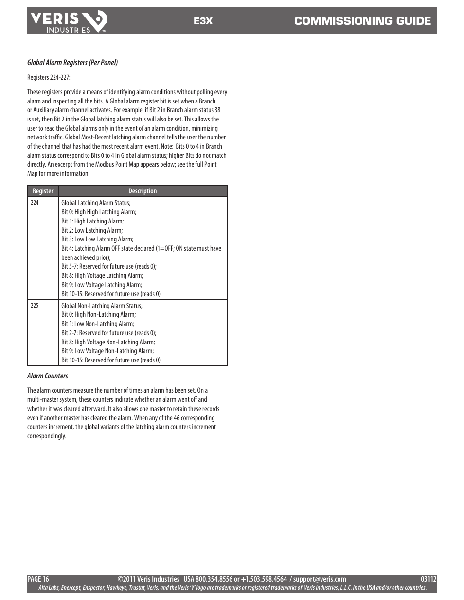Commissioning guide | Veris Industries E3X Commissioning Guide User Manual | Page 16 / 18