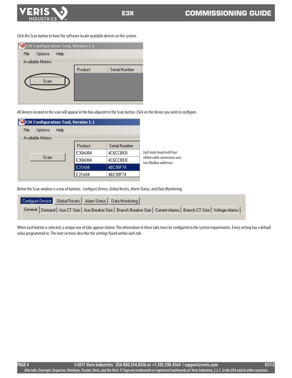 Commissioning guide | Veris Industries E3X Commissioning Guide User Manual | Page 4 / 18