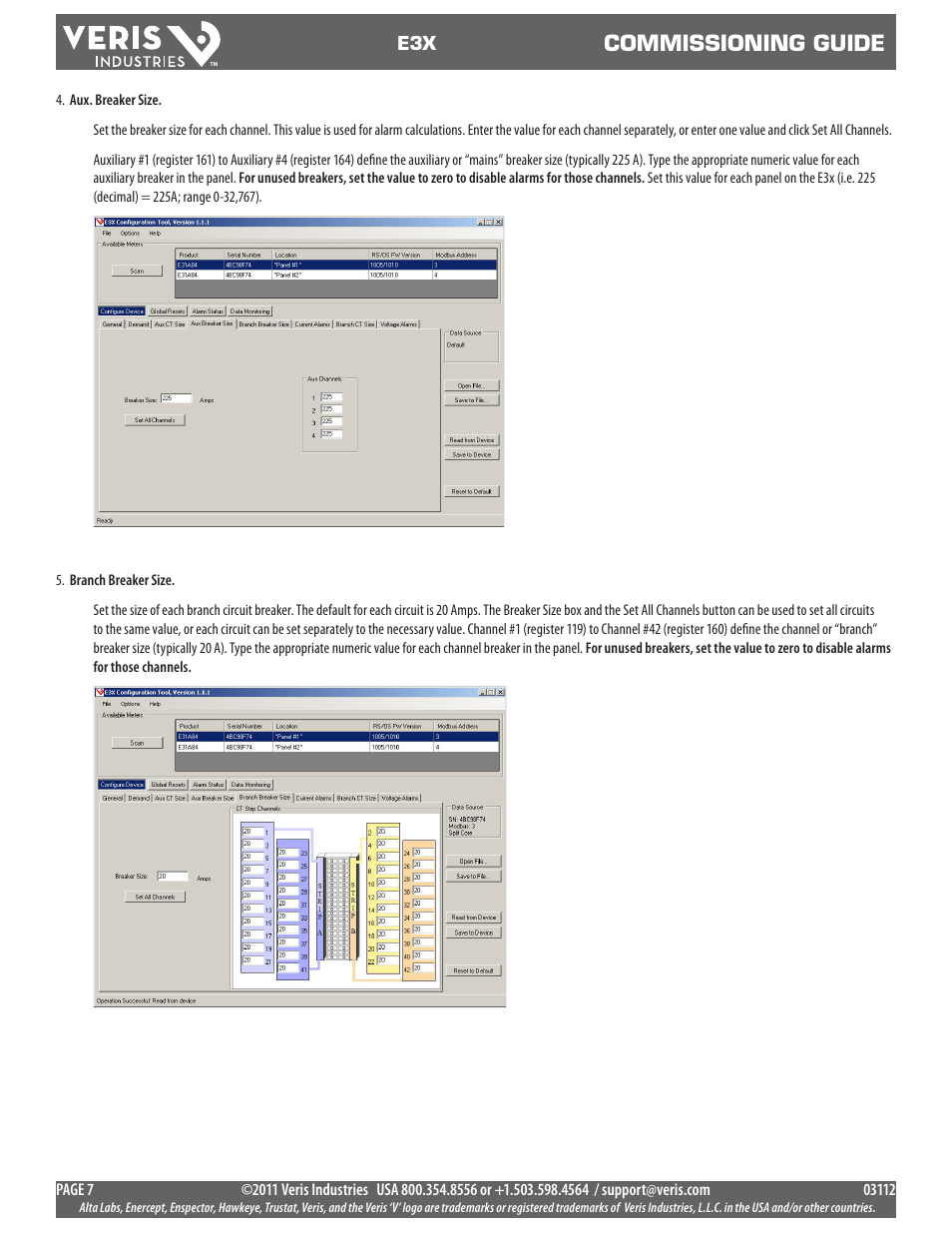 Commissioning guide | Veris Industries E3X Commissioning Guide User Manual | Page 7 / 18