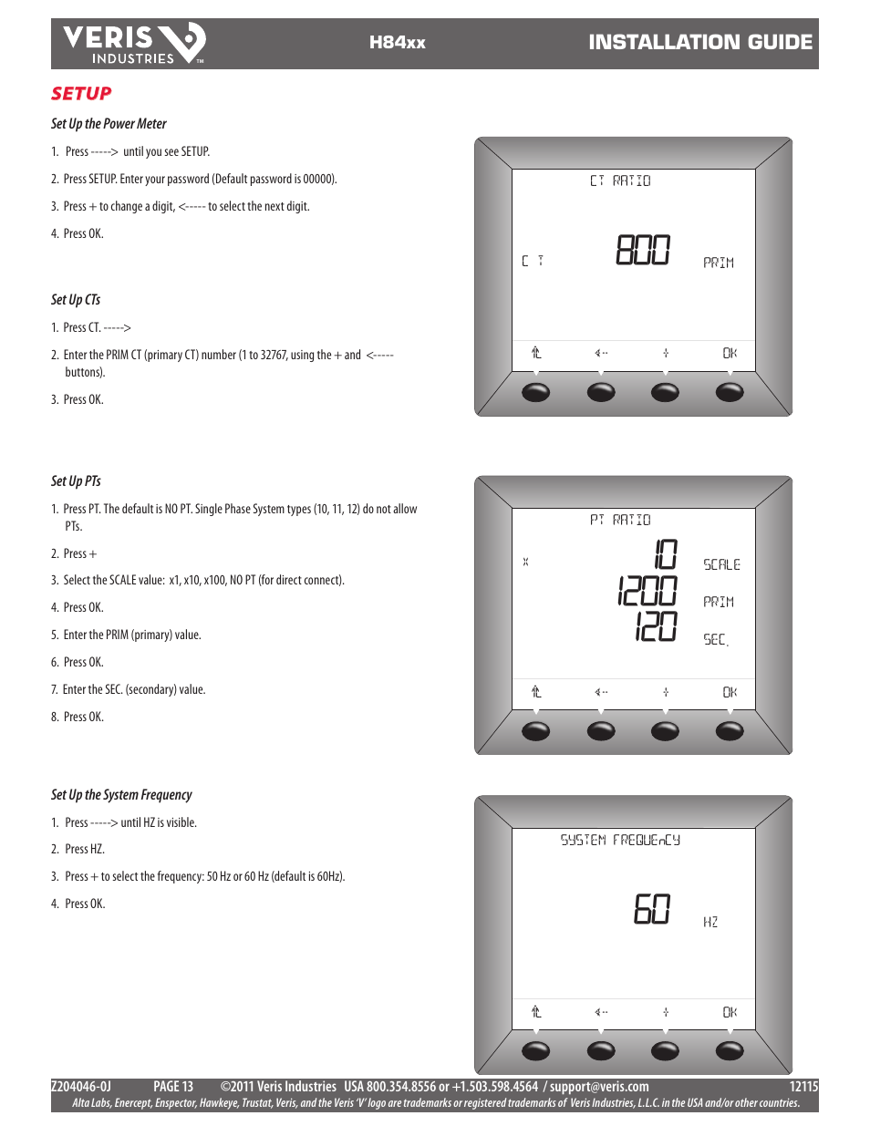 Installation guide | Veris Industries H84xx Install User Manual | Page 13 / 29