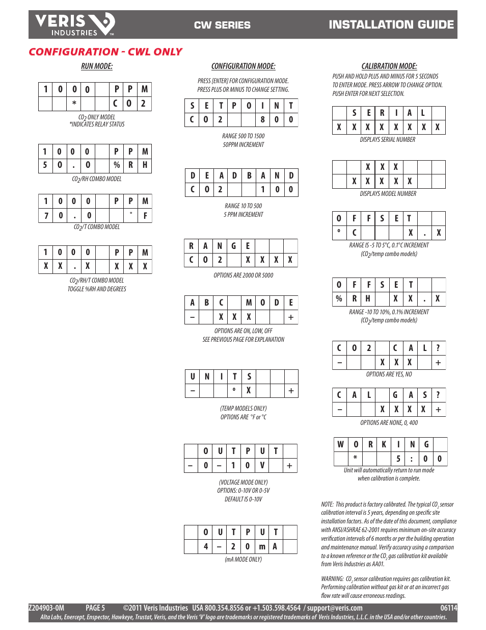 Installation guide | Veris Industries CW SERIES Install User Manual | Page 5 / 6