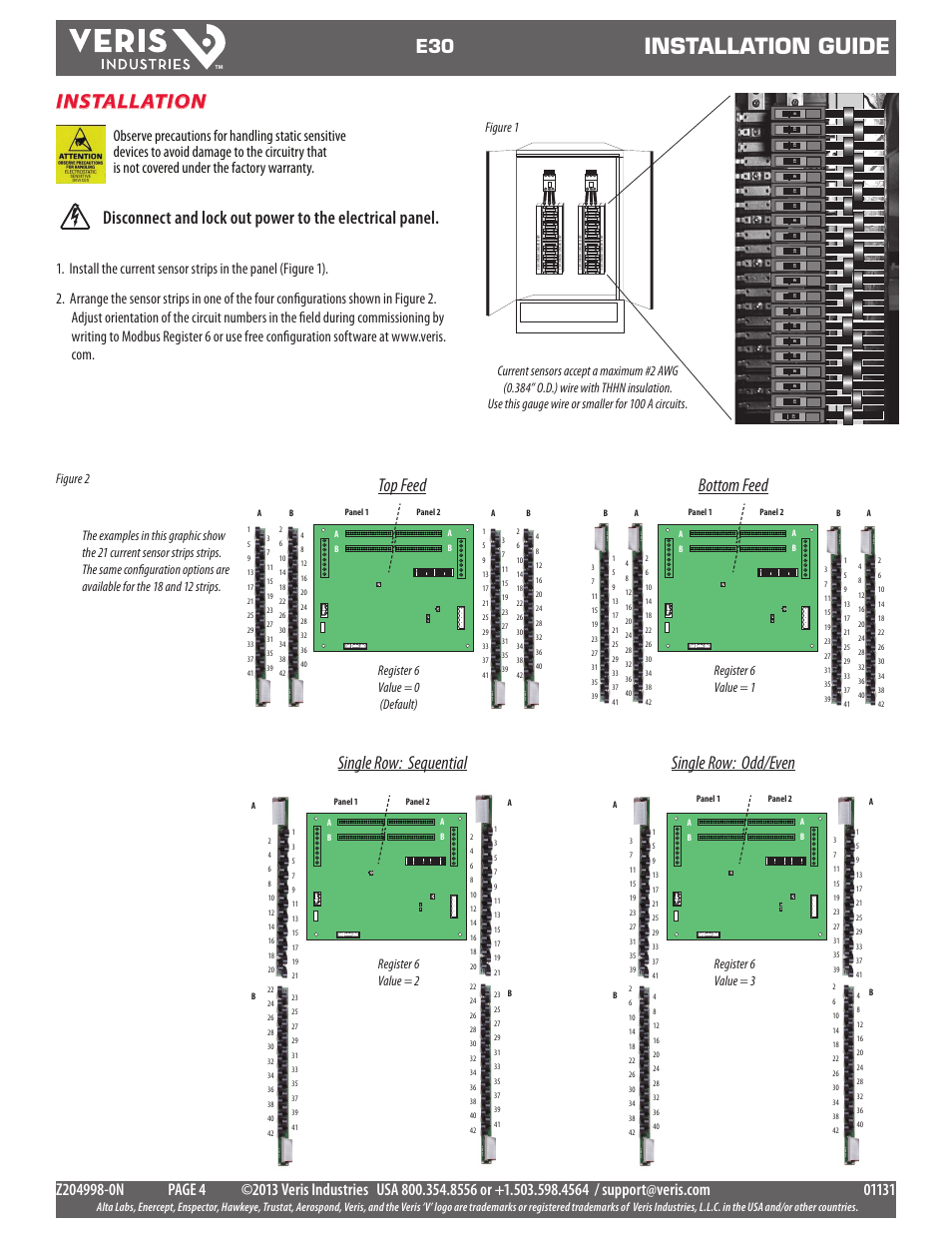 Installation guide, Installation | Veris Industries E30 Install User Manual | Page 4 / 11
