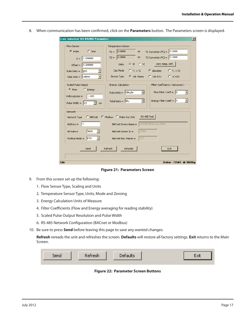 Badger Meter 340 BN/MB Btu Energy Transmitter User Manual | Page 17 / 28