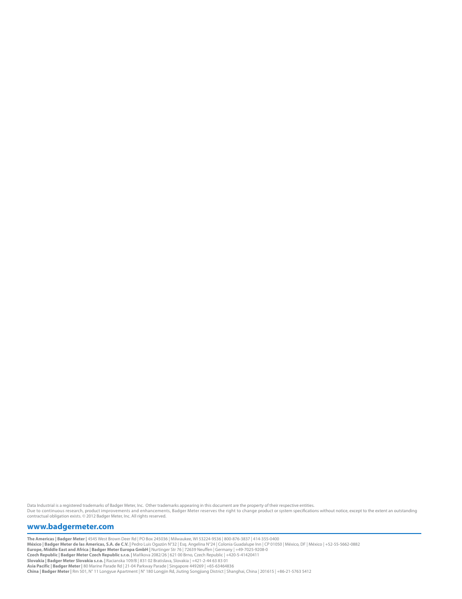 Badger Meter 340 BN/MB Btu Energy Transmitter User Manual | Page 28 / 28