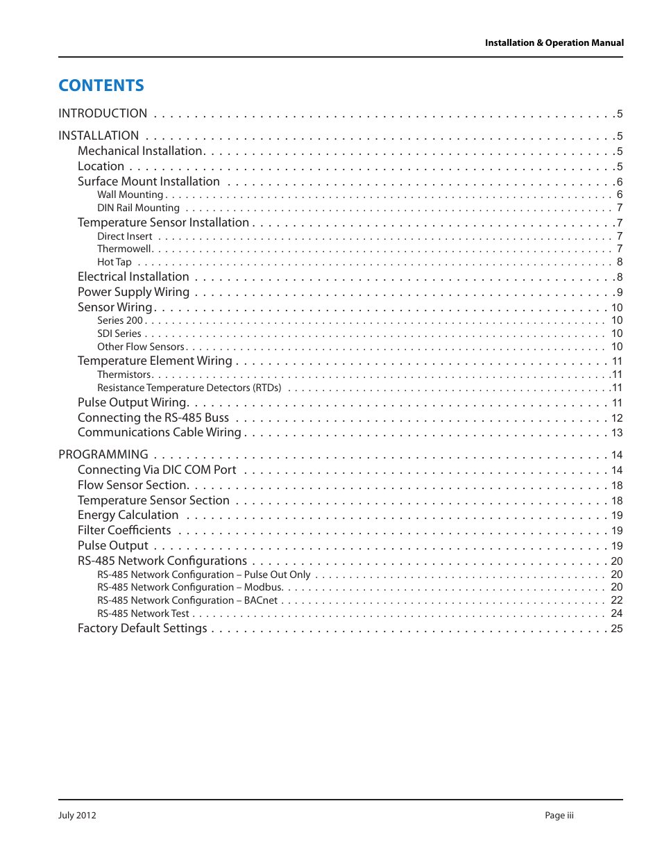 Badger Meter 340 BN/MB Btu Energy Transmitter User Manual | Page 3 / 28