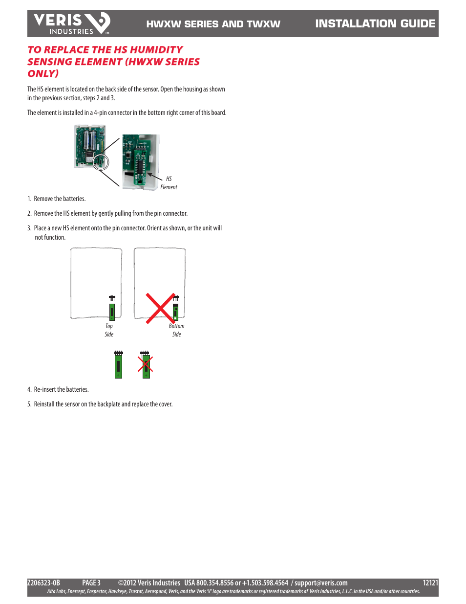 Installation guide | Veris Industries TWXWXX SERIES Install User Manual | Page 3 / 3