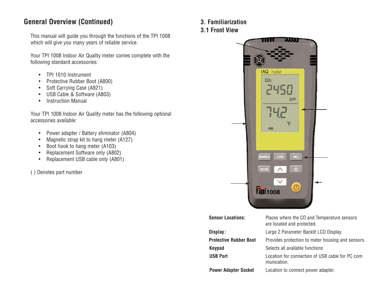 General overview (continued) | Veris Industries 1008 Manual User Manual | Page 3 / 11