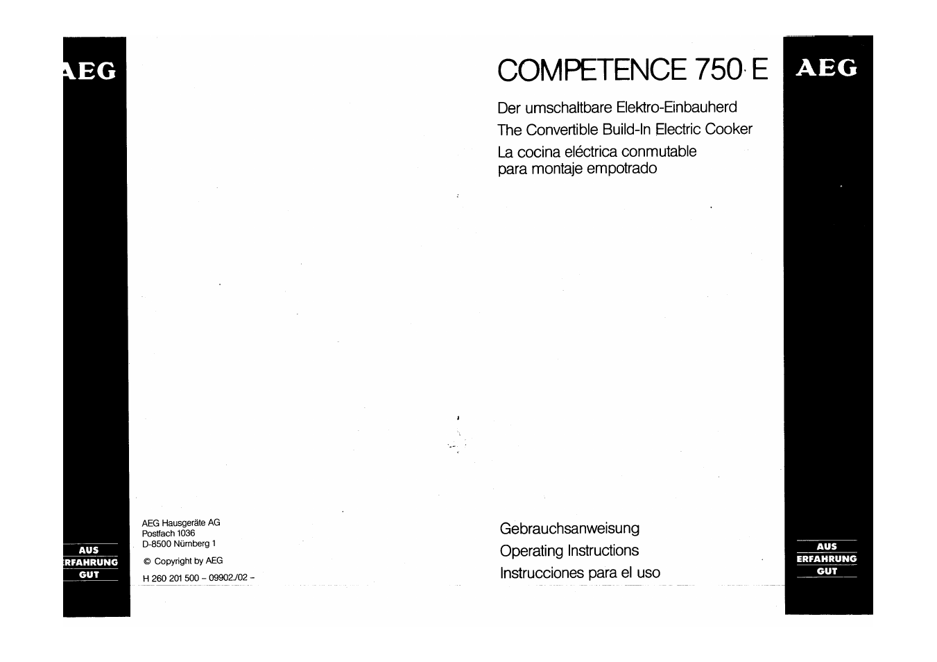 AEG COMPETENCE 750 E CH User Manual | 45 pages