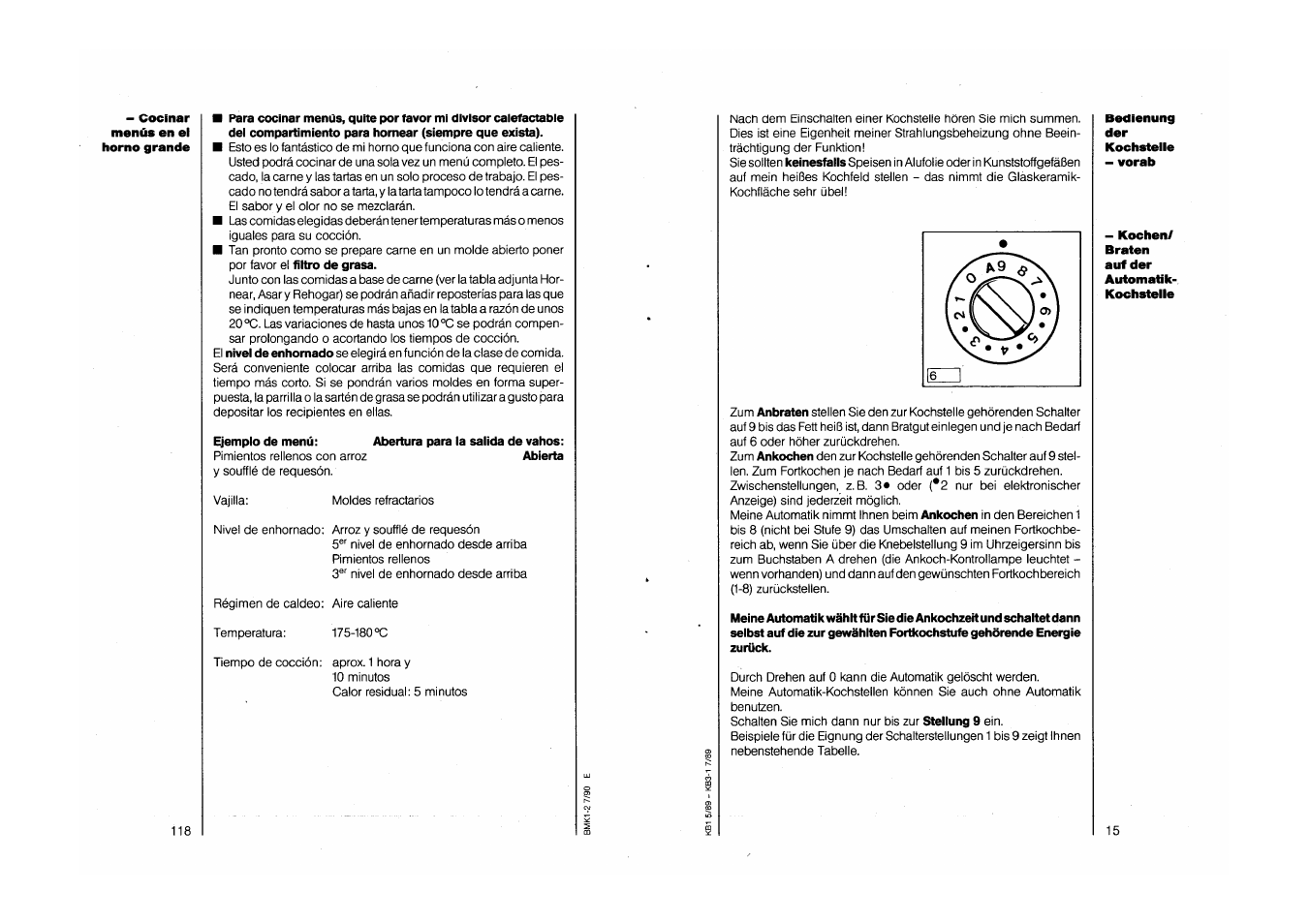 AEG COMPETENCE 750 E CH User Manual | Page 15 / 45