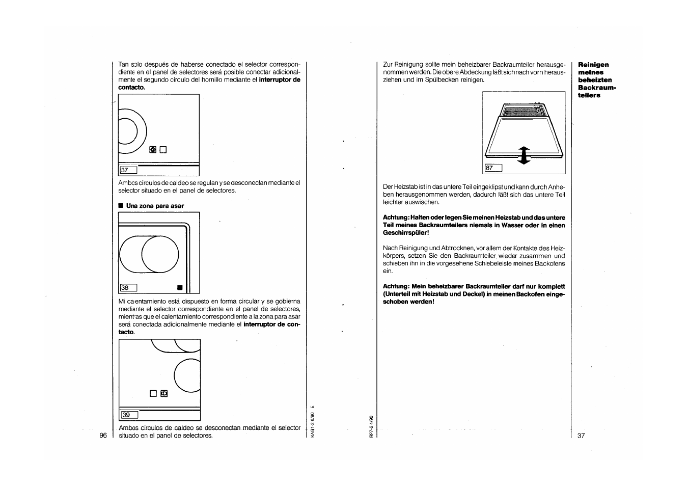 AEG COMPETENCE 750 E CH User Manual | Page 37 / 45