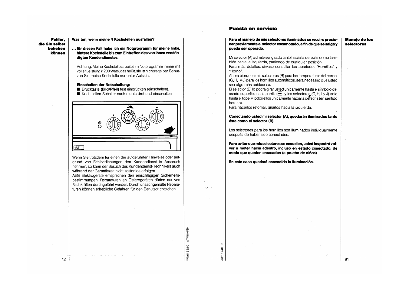 Puesta en servicio | AEG COMPETENCE 750 E CH User Manual | Page 42 / 45