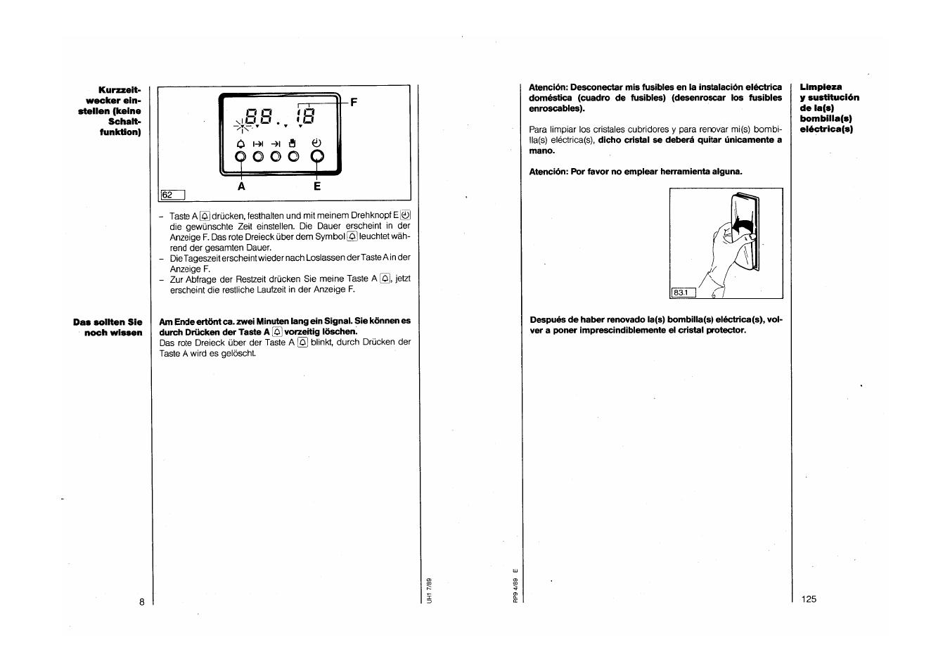 AEG COMPETENCE 750 E CH User Manual | Page 8 / 45