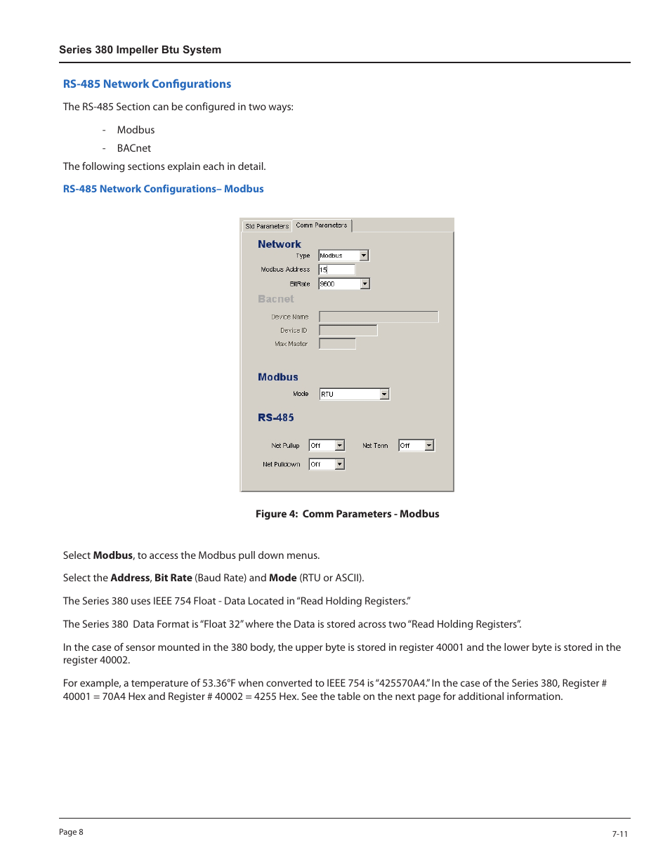 Rs-485 network configurations, Rs-485 network configurations– modbus | Veris Industries 380 SERIES Install User Manual | Page 8 / 14