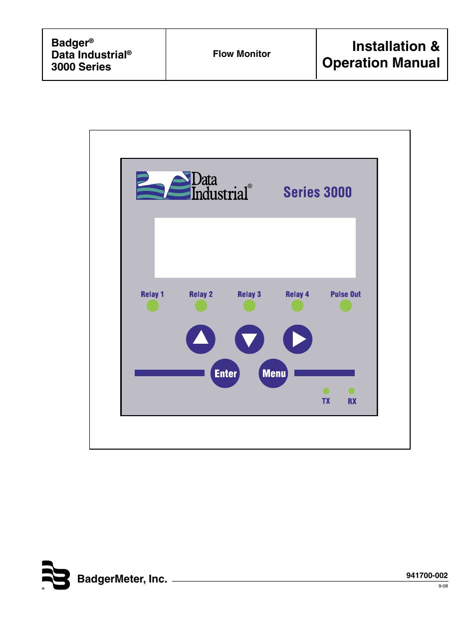 Veris Industries Badger 3000 SERIES Install User Manual | 16 pages