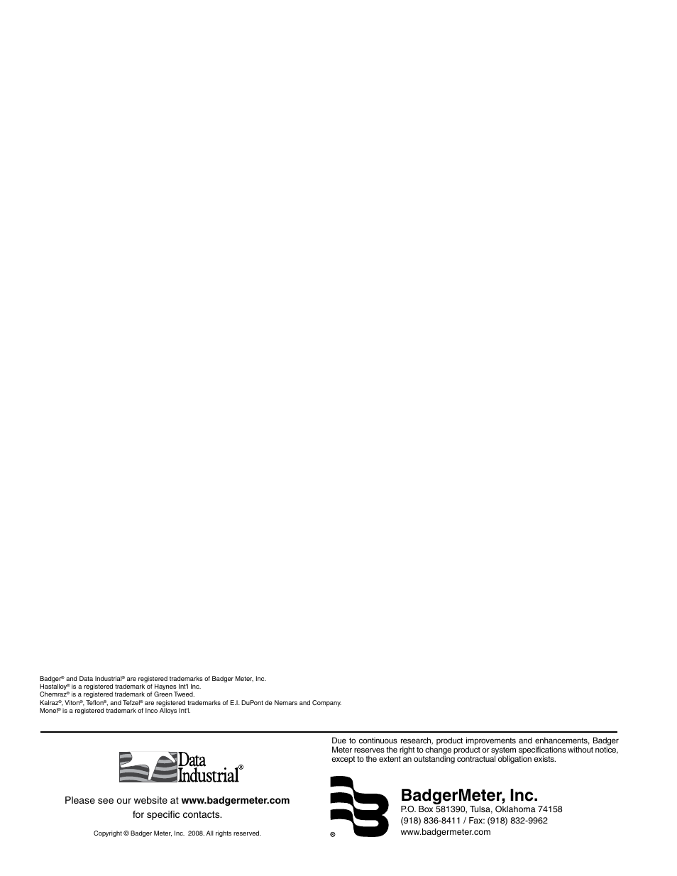 Badgermeter, inc | Veris Industries Badger 3000 SERIES Install User Manual | Page 16 / 16