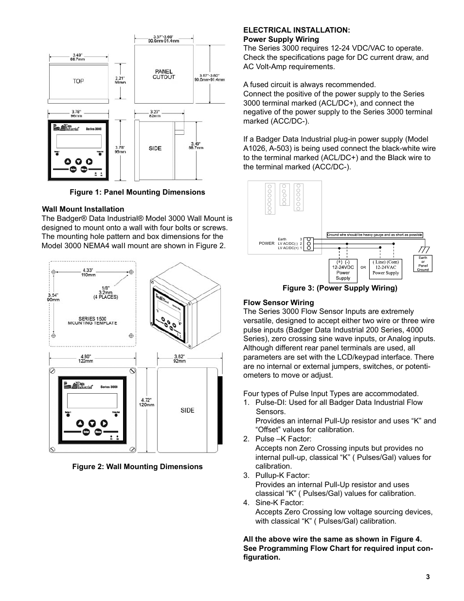Veris Industries Badger 3000 SERIES Install User Manual | Page 3 / 16