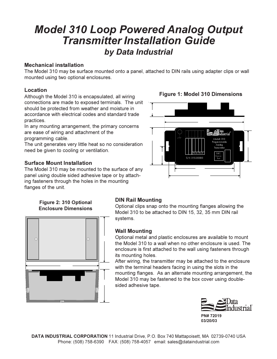 Veris Industries Badger 310 Install User Manual | 5 pages