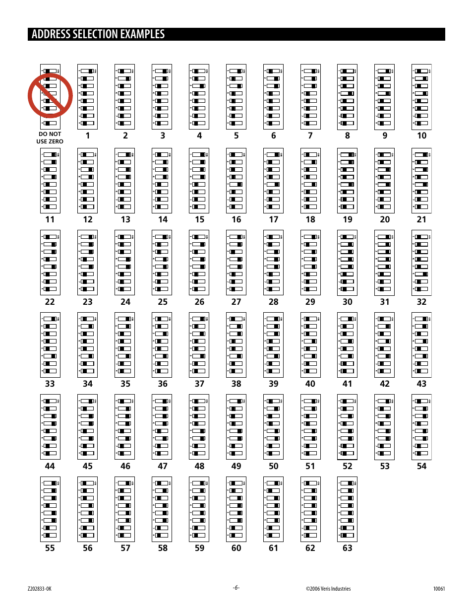 Address selection examples | Veris Industries H663 SERIES Install User Manual | Page 6 / 8