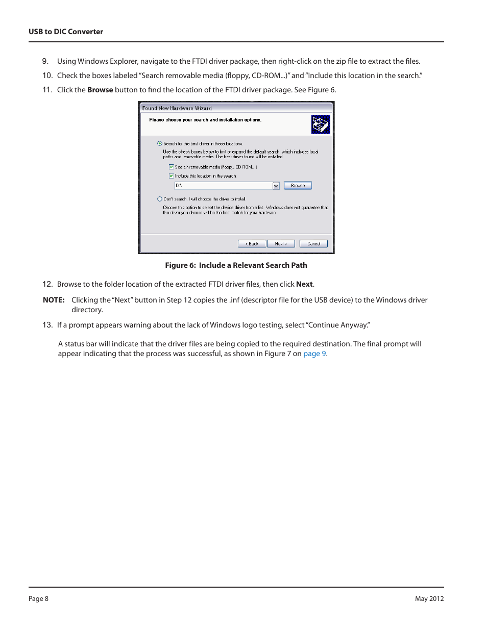 Veris Industries USB to DIC Converter Install User Manual | Page 8 / 12