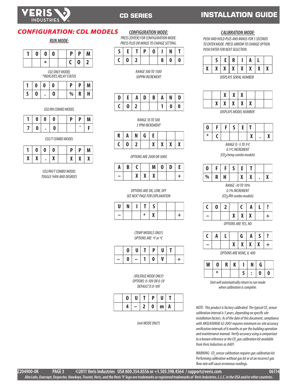 Installation guide | Veris Industries CD SERIES Install User Manual | Page 3 / 5