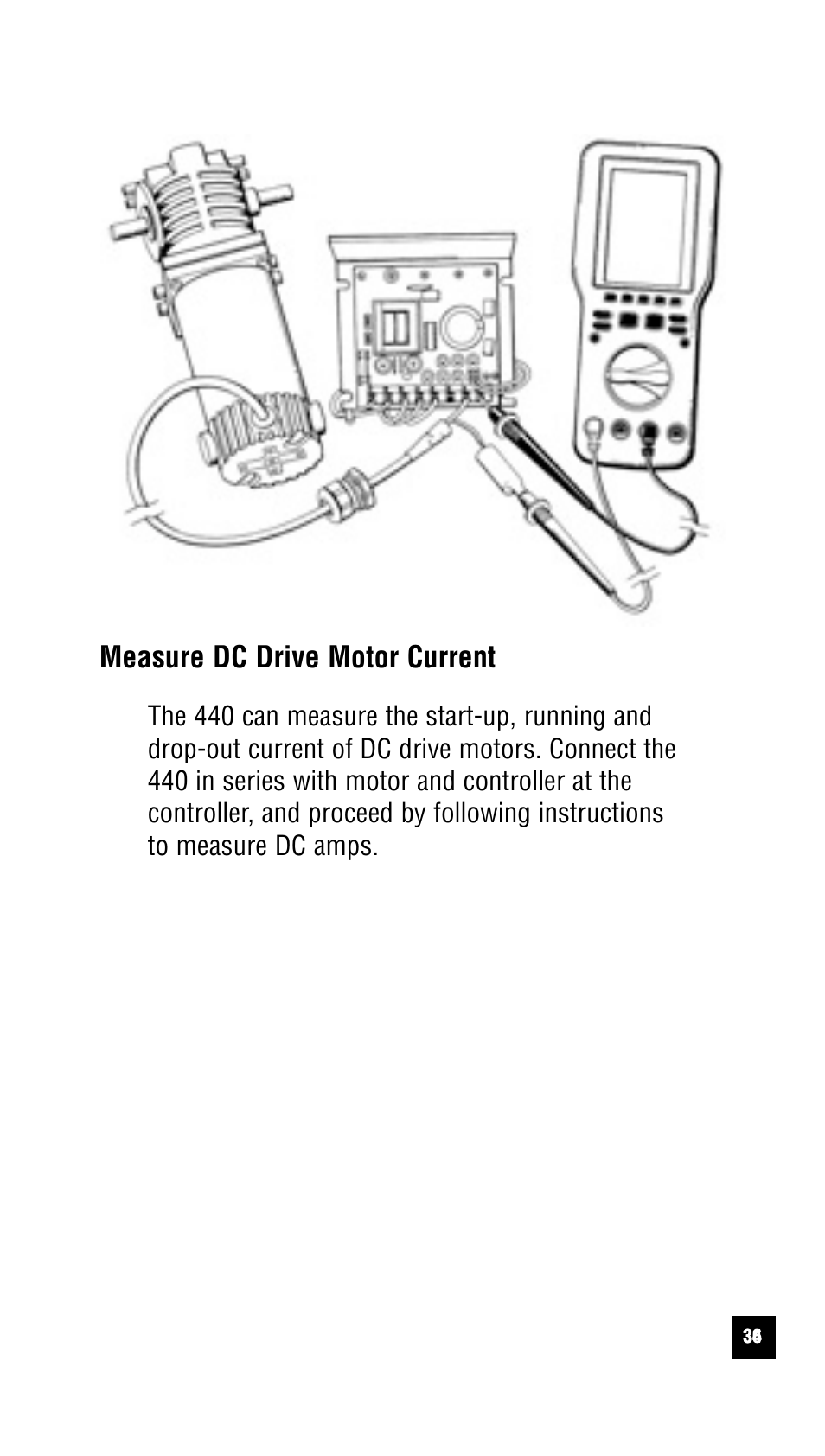 Measure dc drive motor current | Test Products International 440 User Manual | Page 35 / 46