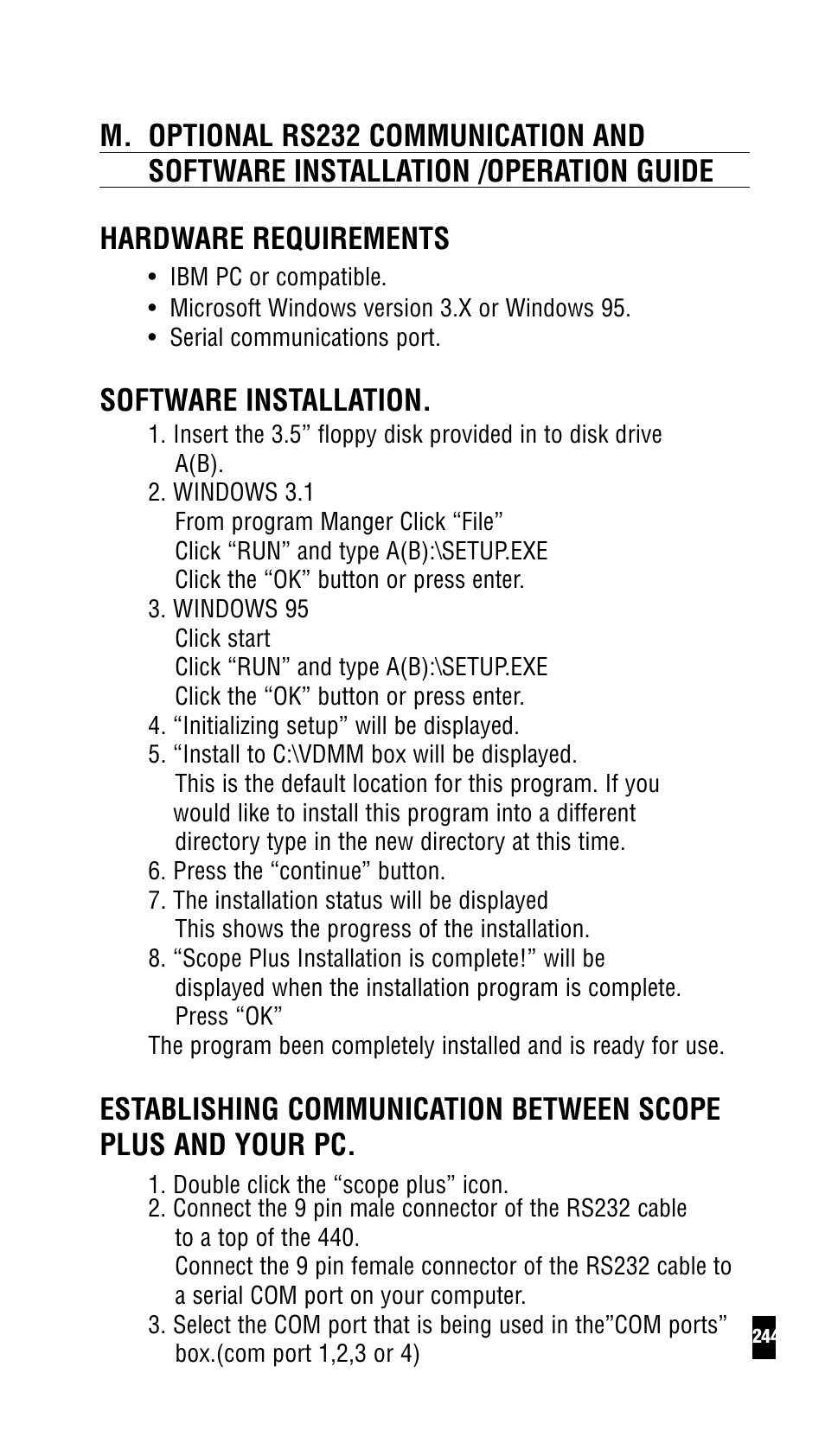 Software installation | Test Products International 440 User Manual | Page 43 / 46