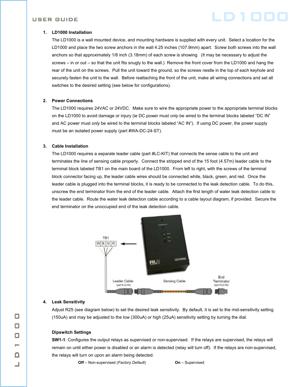 Veris Industries LD1000 Install User Manual | 2 pages