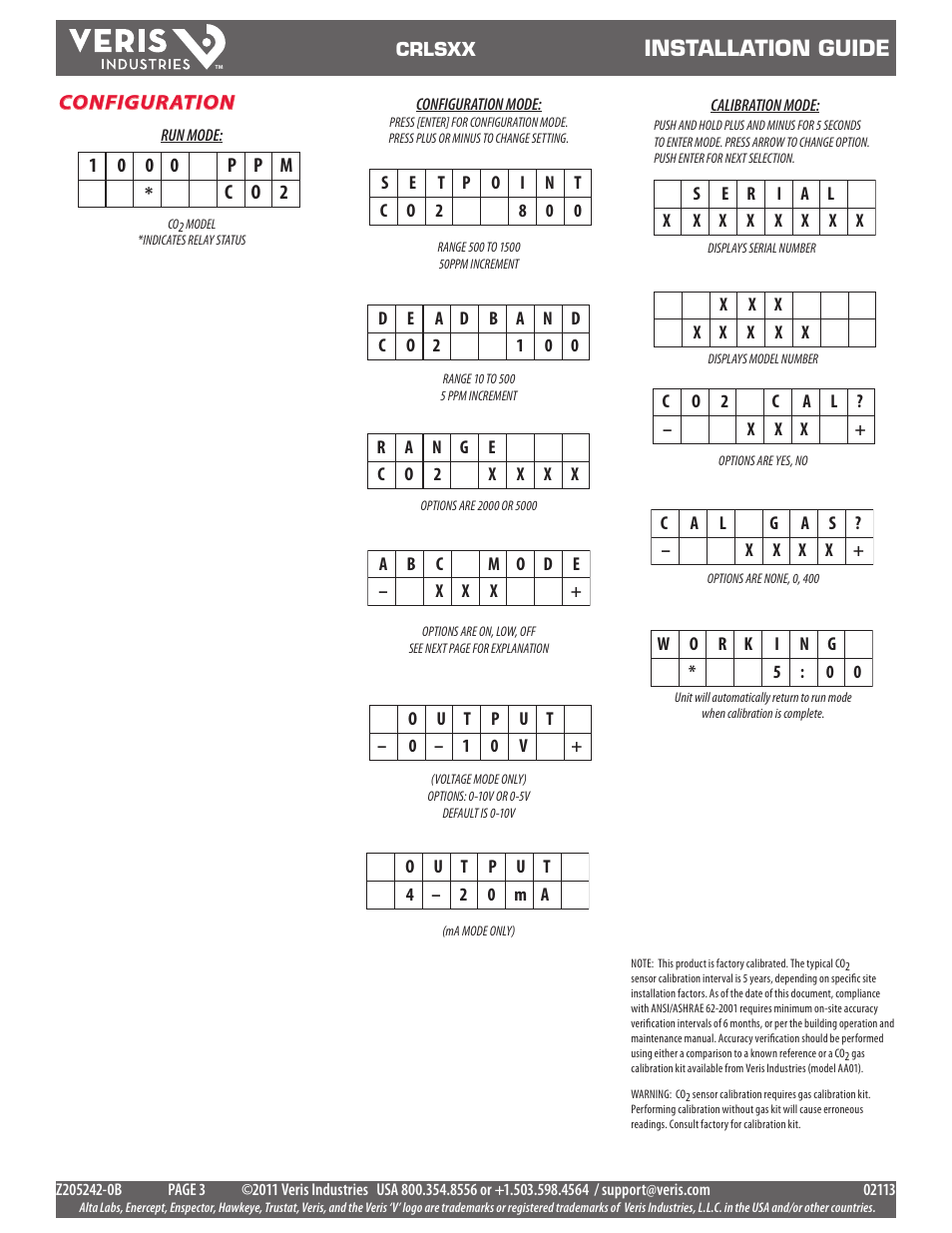 Installation guide | Veris Industries CRLSxx Install User Manual | Page 3 / 4