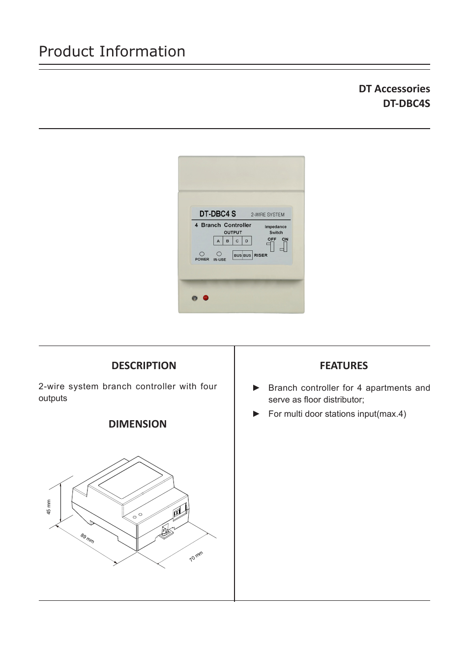 V-Tech DT-DBC4S Info User Manual | 3 pages