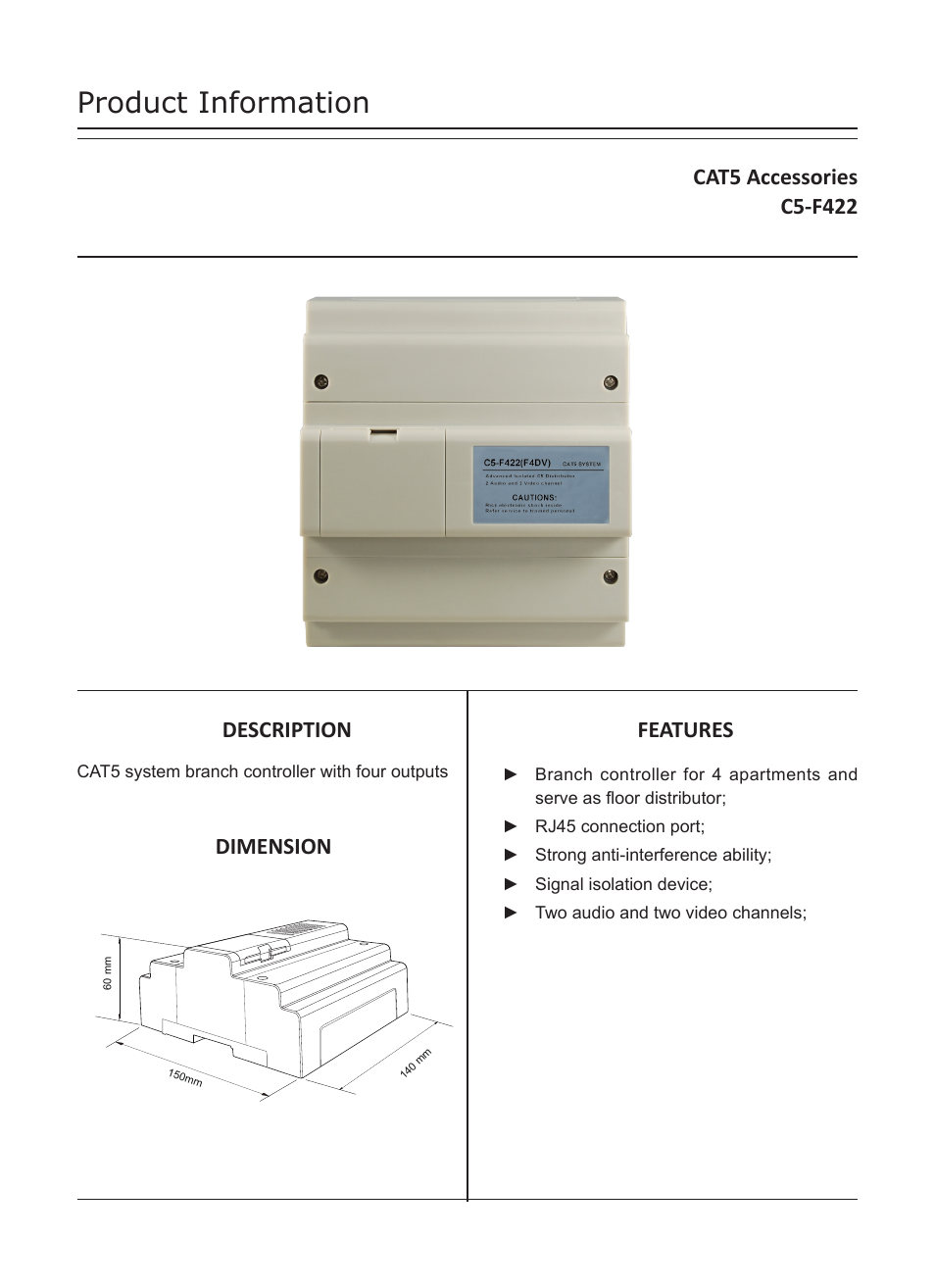 V-Tech C5-F422 Info User Manual | 3 pages