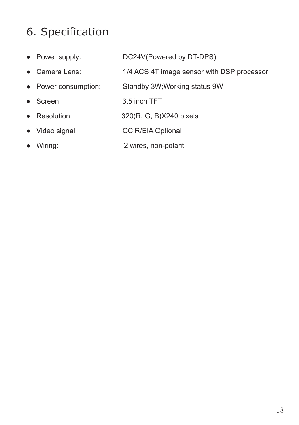Specification | V-Tech DMR18 Manual User Manual | Page 19 / 20
