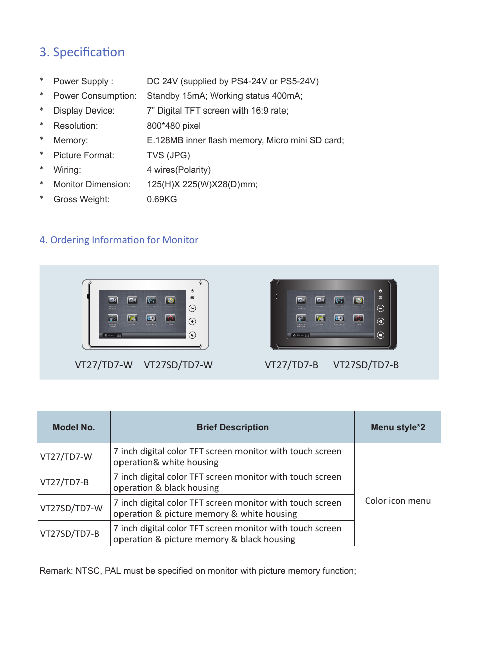 Specification | V-Tech VT27 Info User Manual | Page 3 / 4